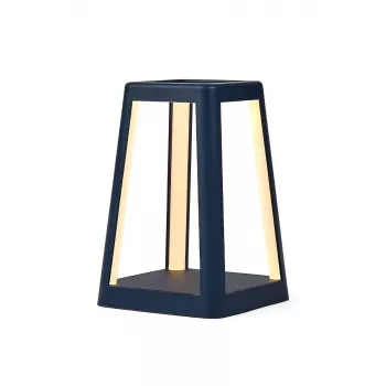 LEXON Lantern LED Portable Lamp with Qi Wireless Charging, Dark Blue LH94DB
