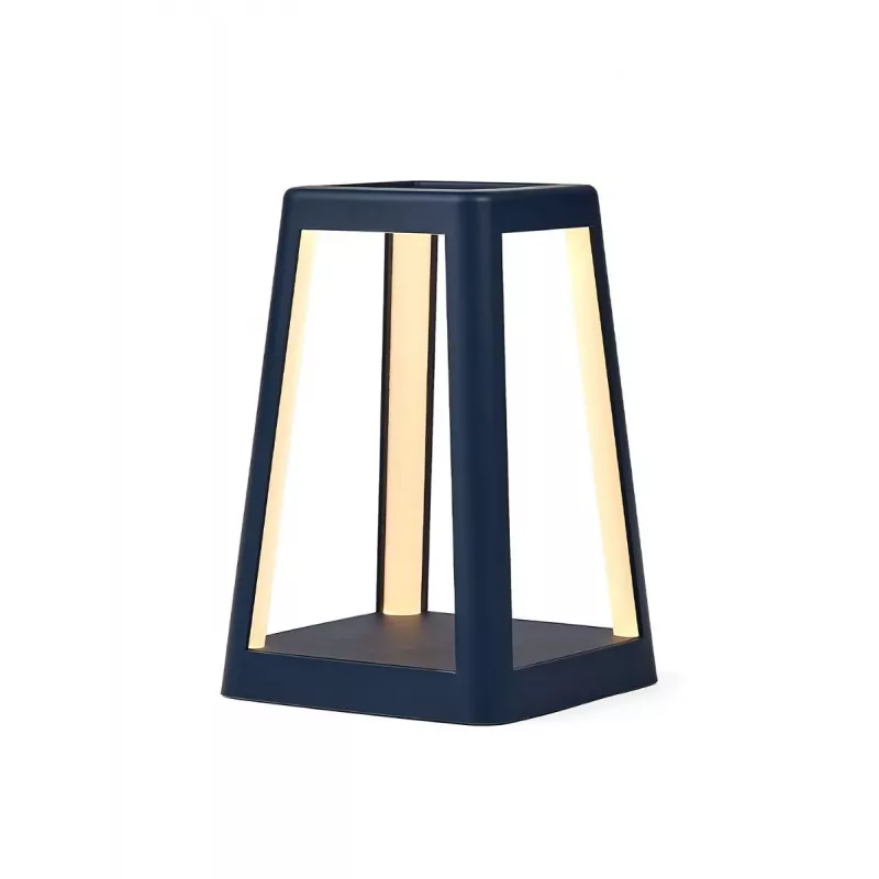 LEXON Lantern LED Portable Lamp with Qi Wireless Charging, Dark Blue LH94DB
