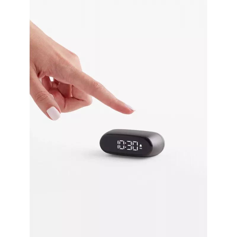 Lexon Minut Mini Alarm Clock Gun Metal LR154X