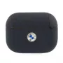 BMW AirPods Pro Cover Navy īstas ādas apvalks ar sudraba logotipu