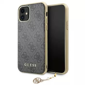 Guess GUHCN61GF4GGR iPhone 11 6,1 inch Cietais Maciņš 4G Charms Collection - Pelēks