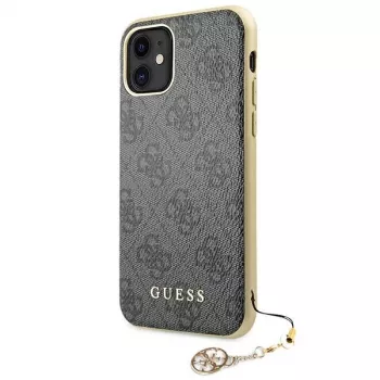 Guess GUHCN61GF4GGR iPhone 11 6,1 inch Cietais Maciņš 4G Charms Collection - Pelēks
