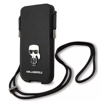 Karl Lagerfeld Saffiano Ikonik Karl Hard Case iPhone 12/12 Pro 6,1 inch - Melns