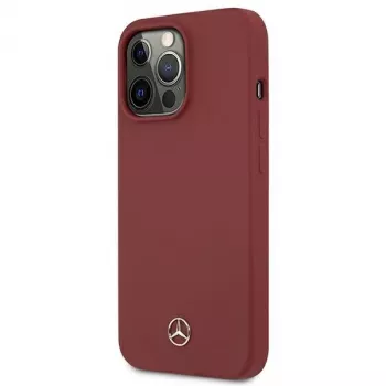 MERCEDES-BENZ MEHCP13LSILRE Silicone Line Hard Case iPhone 13 Pro / 13 6,1 inch sarkans