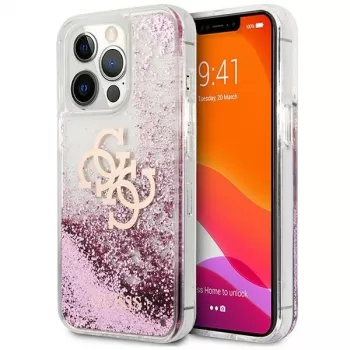 Guess GUHCP13XLG4GPI Hard Case Apple iPhone 13 Pro Max 6,7 inch Pink Liquid Glitter 4G Big