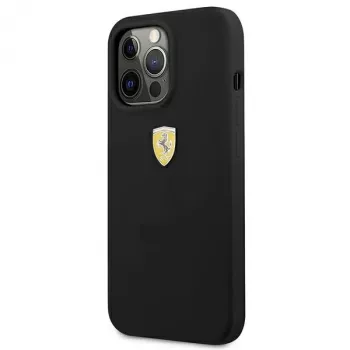 Ferrari FESSIHCP13LBK Silicone Hard Case iPhone 13 Pro / 13, Melns | ITworkshop.lv