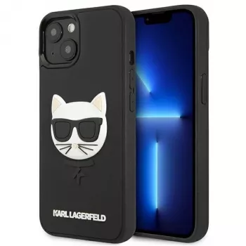 Karl Lagerfeld KLHCP13SCH3DBK Cietais vāciņš Apple iPhone 13 Mini 5,4 inch Melns 3D Gumijas Choupette
