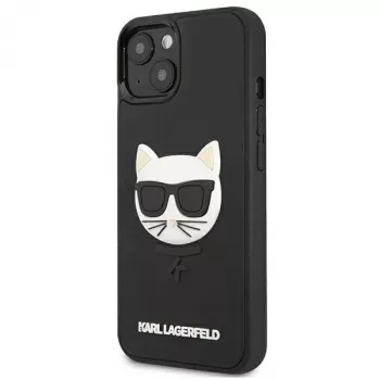 Karl Lagerfeld KLHCP13SCH3DBK Cietais vāciņš Apple iPhone 13 Mini 5,4 inch Melns 3D Gumijas Choupette