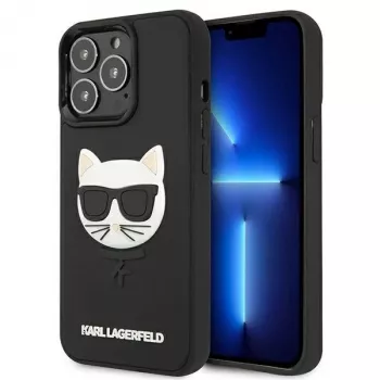 Karl Lagerfeld KLHCP13LCH3DBK Hardcase 3D Rubber Choupette iPhone 13 Pro / 13 6,1 inch Melns