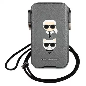 Karl Lagerfeld Ikonik Saffiano Hard Case Apple iPhone 12 / 12 Pro 6,1 inch Pelēks