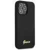 Guess GUHCP13XLSLMGBK iPhone 13 Pro Max 6,7 inch Black Silicone Hard Case with Script Gold Logo