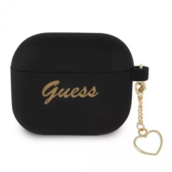 Guess GUA3LSCHSK AirPods 3 Vāciņš Melns Silikona Charm Heart Collection