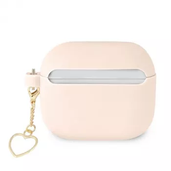Guess GUA3LSCHSP Silikona Charm Heart Collection Maciņš Apple AirPods 3. paaudzei - Rozā
