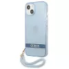 Guess GUHCP13SHTSGSB iPhone 13 mini 5,4 inch Blue Translucent Hardcase with Strap