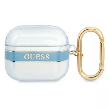 Guess GUA3HHTSB Strap Collection Aizsargmaciņš Apple AirPods 3. paaudzei - Zils