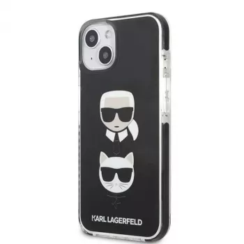 Karl Lagerfeld KLHCP13STPE2TK Cietais Maciņš iPhone 13 mini, 5,4 inch, Melns, Karl & Choupette Head