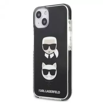 Karl Lagerfeld KLHCP13MTPE2TK Cietais Vāciņš iPhone 13/14/15 6,1 inch Melns Karl & Choupette Head