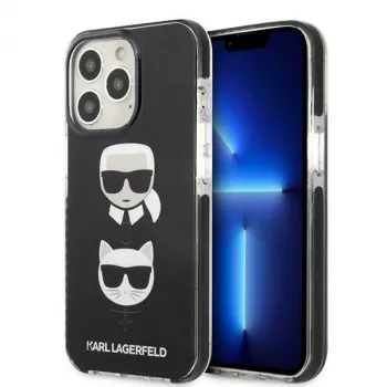 Karl Lagerfeld KLHCP13XTPE2TK Cietais Maciņš Apple iPhone 13 Pro Max 6,7 inch Melns Karl & Choupette Head