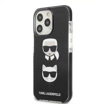 Karl Lagerfeld KLHCP13XTPE2TK Cietais Maciņš Apple iPhone 13 Pro Max 6,7 inch Melns Karl & Choupette Head