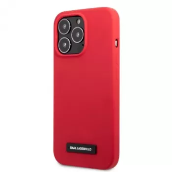 Karl Lagerfeld KLHCP13LSLMP1R Silicone Plaque Hard Case iPhone 13 Pro / 13 6,1 inch - Sarkans