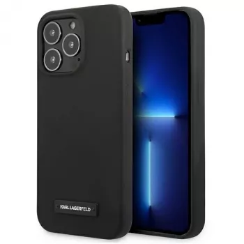 Karl Lagerfeld KLHCP13LSLMP1K iPhone 13 Pro / 13 6.1 Cietais Vāciņš Melns Silikons Plaque