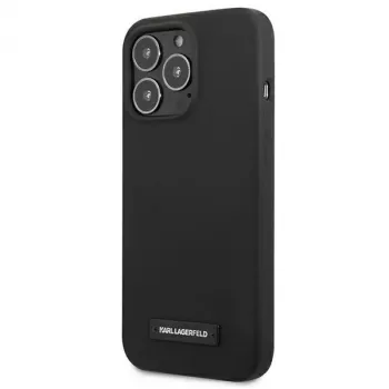 Karl Lagerfeld KLHCP13LSLMP1K iPhone 13 Pro / 13 6.1 Cietais Vāciņš Melns Silikons Plaque