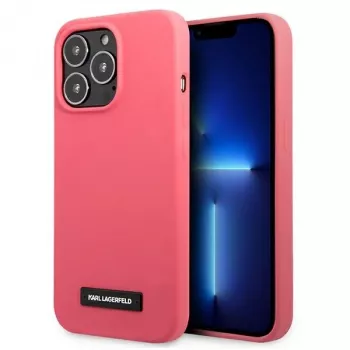 Karl Lagerfeld Silicone Plaque Hard Case iPhone 13 Pro / 13 6,1 inch - Fuchsia