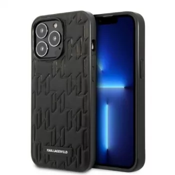 Karl Lagerfeld KLHCP13XMNMP1K iPhone 13 Pro Max 6.7 Cietais Vāciņš Melns Monogrammas Plāksne