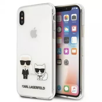 Karl Lagerfeld KLHCI65CKTR Cietais Vāciņš Apple iPhone Xs Max, Caurspīdīgs, Karl & Choupette Dizains
