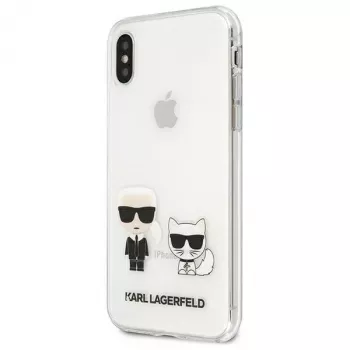 Karl Lagerfeld KLHCI65CKTR Cietais Vāciņš Apple iPhone Xs Max, Caurspīdīgs, Karl & Choupette Dizains