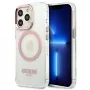 Guess Metal Outline MagSafe Hard Case iPhone 13 Pro / 13 6,1 inch - Rozā