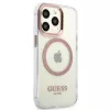 Guess Metal Outline MagSafe Hard Case iPhone 13 Pro / 13 6,1 inch - Rozā