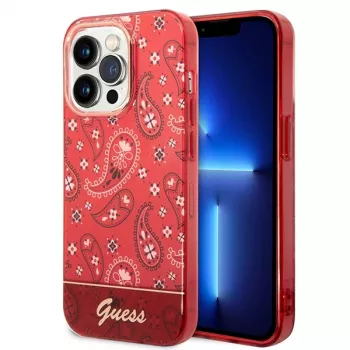 Guess GUHCP14LHGBNHR Hardcase Bandana Paisley Apple iPhone 14 Pro 6,1 collas Sarkans