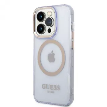 Guess Gold Outline Translucent Hard Case Apple iPhone 14 Pro 6.1 - Violeta