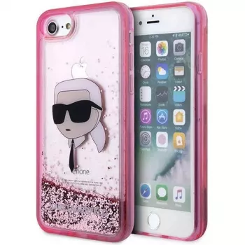 Karl Lagerfeld KLHCI8LNKHCP Hardcase Glitter Karl Head iPhone 7/8/SE 2020/SE 2022, Pink