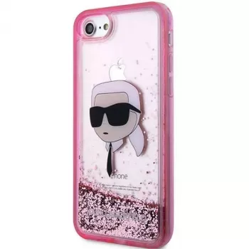 Karl Lagerfeld KLHCI8LNKHCP Hardcase Glitter Karl Head iPhone 7/8/SE 2020/SE 2022, Pink