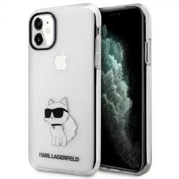 Karl Lagerfeld Ikonik Choupette cietais maciņš Apple iPhone 11 / XR 6,1 inch caurspīdīgs
