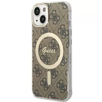 Guess GUHMP13MH4STW iPhone 13 / 14 / 15 6,1 inch Brown Hardcase with MagSafe