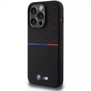 BMW M Silicone Pattern MagSafe Hard Case Apple iPhone 15 Pro 6,1 inch - Melns