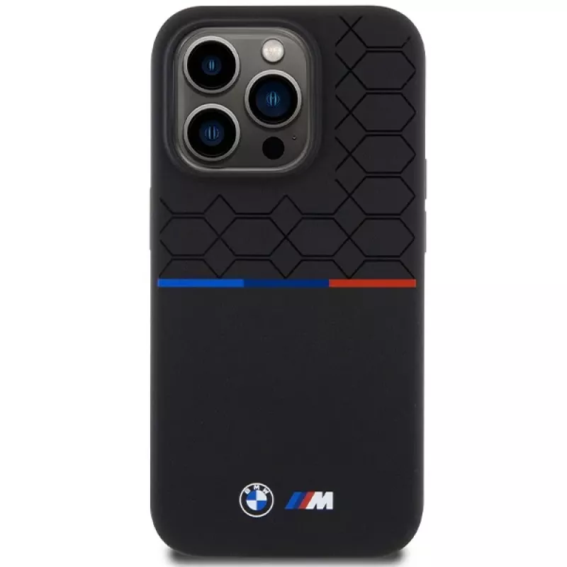 BMW M Silicone Pattern MagSafe Hard Case Apple iPhone 15 Pro 6,1 inch - Melns