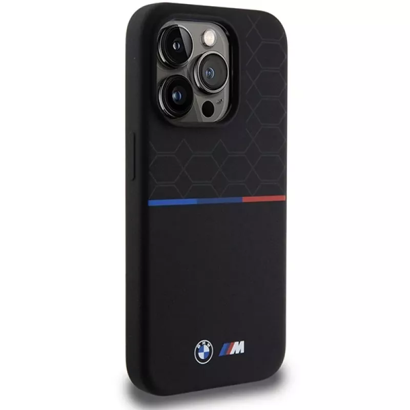 BMW M Silicone Pattern MagSafe Hard Case Apple iPhone 15 Pro 6,1 inch - Melns