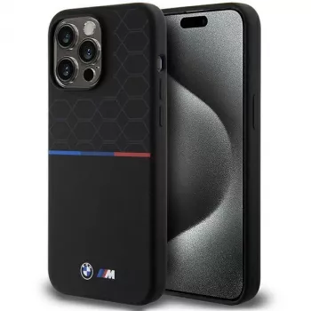 BMW M Silicone Pattern MagSafe Hard Case iPhone 15 Pro Max 6,7 inch Melns