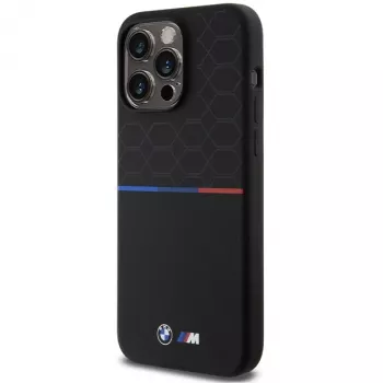 BMW M Silicone Pattern MagSafe Hard Case iPhone 15 Pro Max 6,7 inch Melns