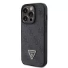 GUESS PU 4G Strass Triangle Metal Case + Strap iPhone 15 Pro Black