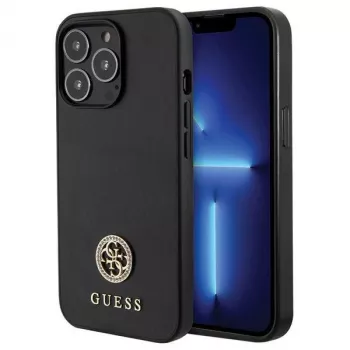 Guess GUHCP13LPS4DGPK Hardcase for Apple iPhone 13 Pro 6,1 inch Black Strass Metal Logo
