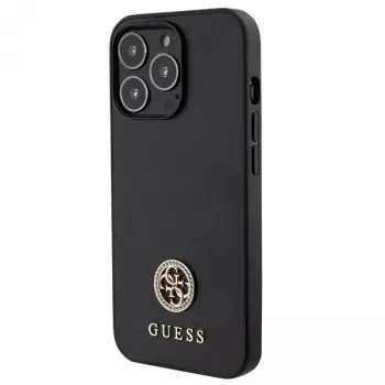 Guess GUHCP13LPS4DGPK Hardcase for Apple iPhone 13 Pro 6,1 inch Black Strass Metal Logo