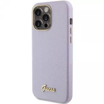 Guess GUHCP15LPGMCSL Glitter Glossy Script Hard Case iPhone 15 Pro 6,1 inch Ceriņkrāsa