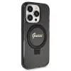 Guess GUHMP13XHRSGSK iPhone 13 Pro Max 6,7 inch Black Hardcase Ring Stand Script Glitter MagSafe