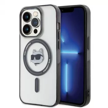 Karl Lagerfeld KLHMP15LHCHNOTK iPhone 15 Pro 6,1 inch Caurspīdīgs Cietais Vāciņš IML Choupette Head MagSafe