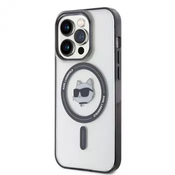 Karl Lagerfeld KLHMP15LHCHNOTK iPhone 15 Pro 6,1 inch Caurspīdīgs Cietais Vāciņš IML Choupette Head MagSafe